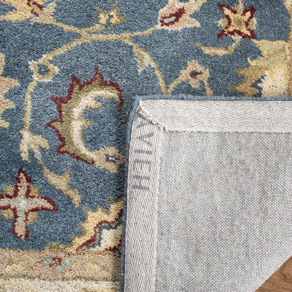 Antiquity Blue and Beige Hand Tufted Wool Area Rug