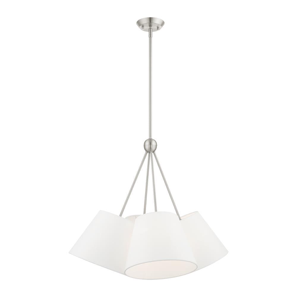 Livex Lighting 40564-91 Prato 4 -Light Brushed Nickel Modern/contemporary For Use in Bathrooms, Bedrooms, Dining Rooms, Foyers, Kitchens, Living Rooms Chandelier