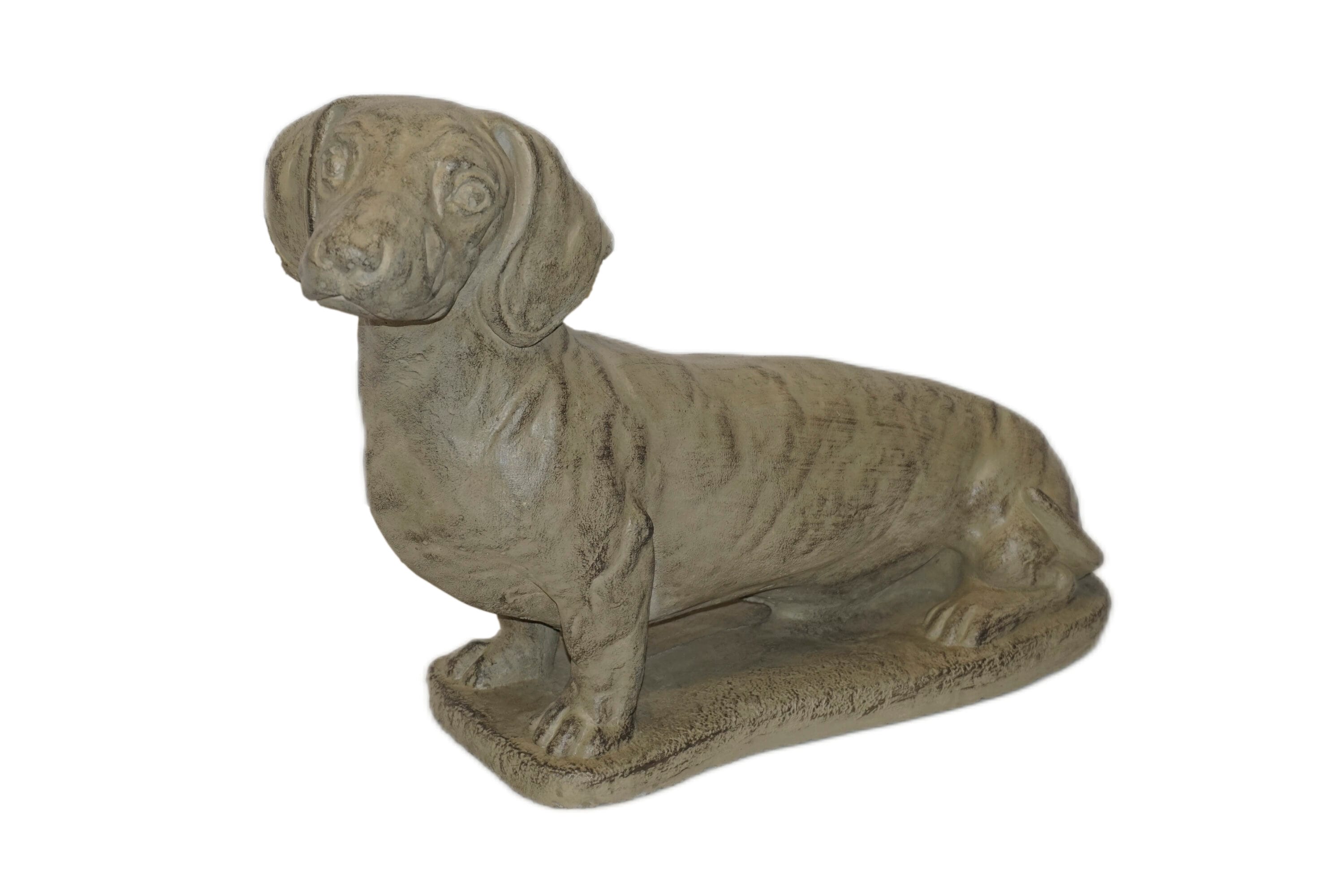 Athens Stonecasting 14-in H x 6-in W Brown Dog Garden Statue