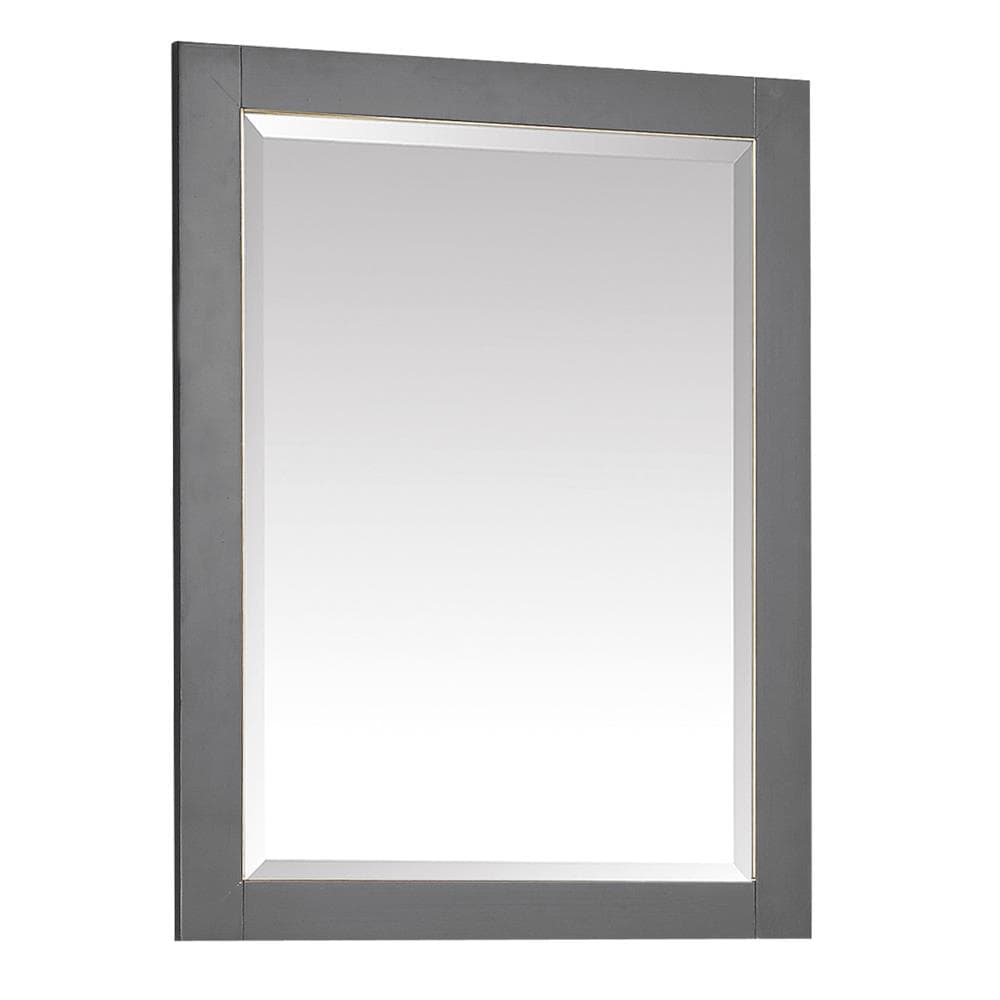 Allie Austen 32" x 24" Twilight Gray Wood Vanity Mirror with Silver Trim