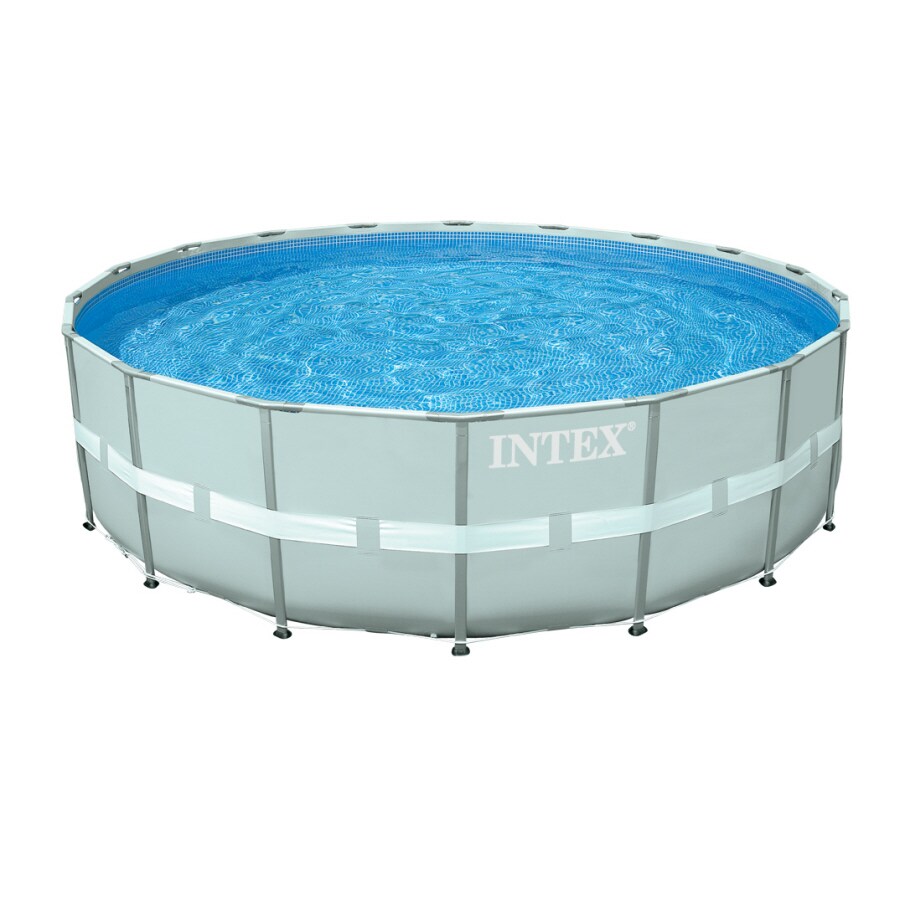 Intex 54451EB Ultra 16-Feet x 16-Feet x 48-Inches Metal frame Round Above-Ground Pool with Filter Pump with Ground Cloth with Pool Cover with Ladder