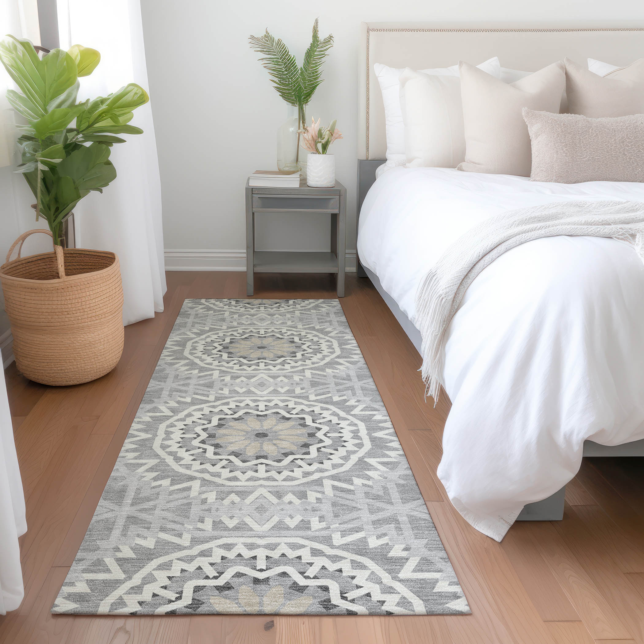 Addison Rugs ACN619GY2X8 Chantille ACN619GY 2 x 7 (ft) Polyester Gray Rectangular Indoor/Outdoor Abstract Machine washable Runner rug