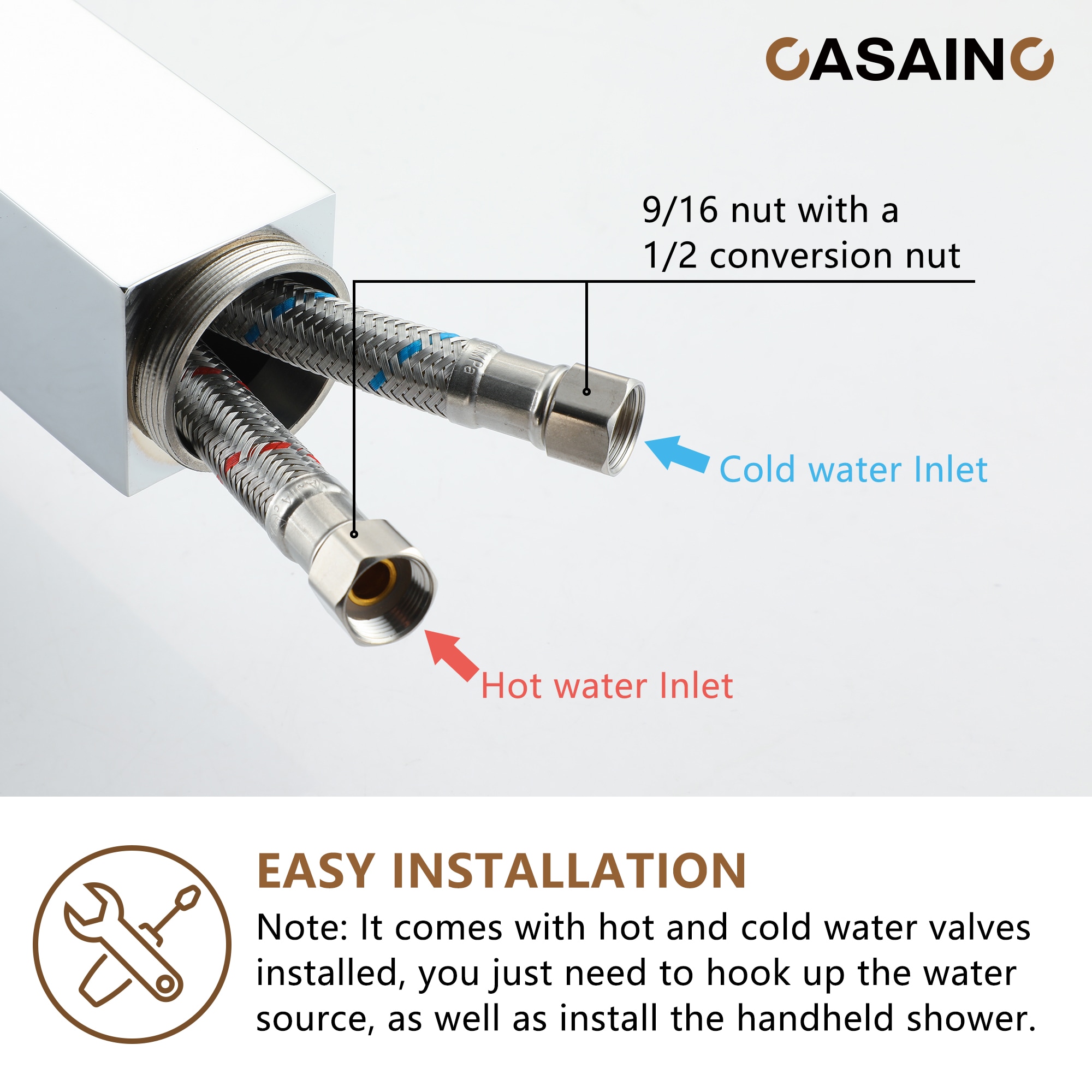 CASAINC KCLT0055-CP Roman-Tub-Faucets - View #11