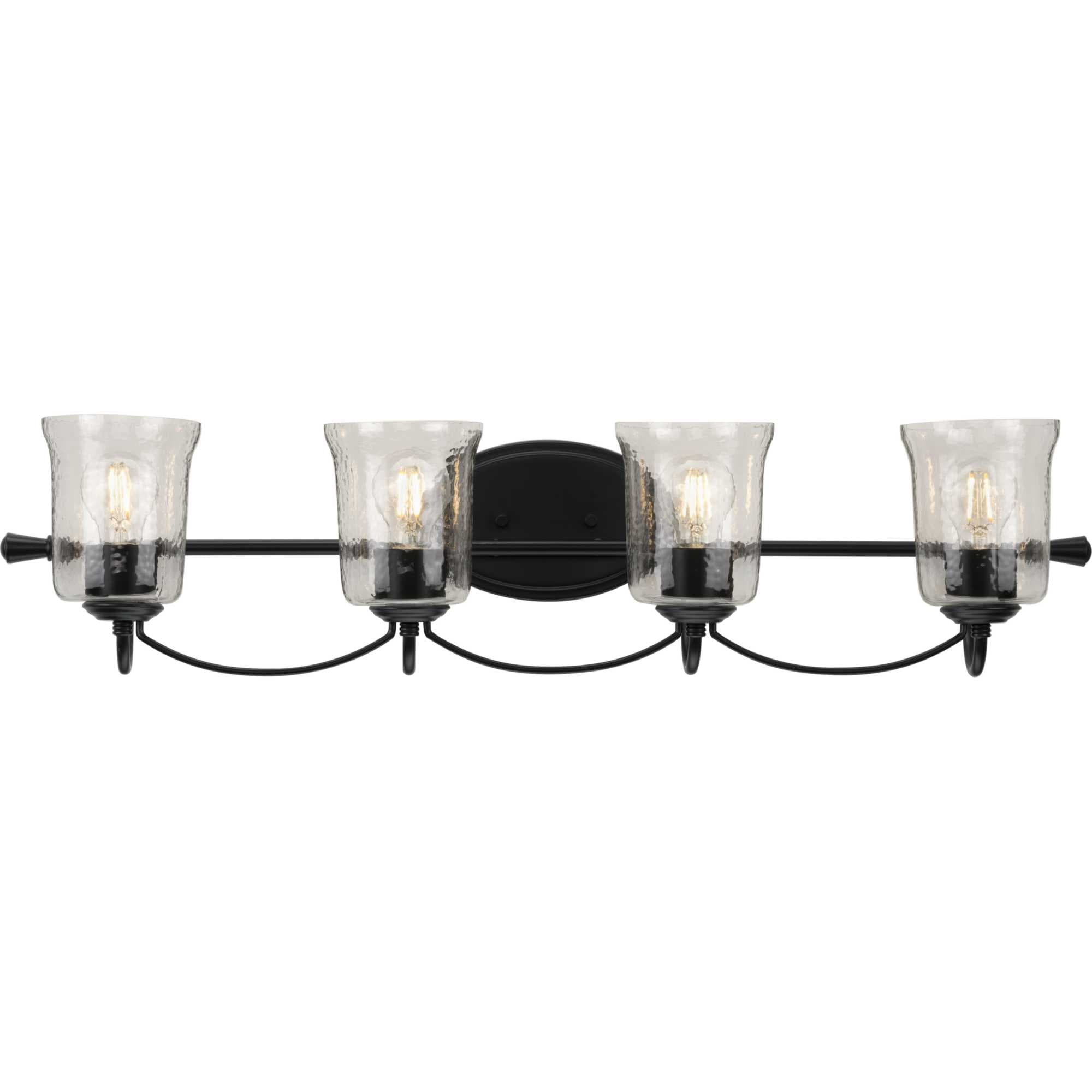 Progress Lighting P300256-031 Bowman 33.62-in 4 -Light Black Coastal Vanity light