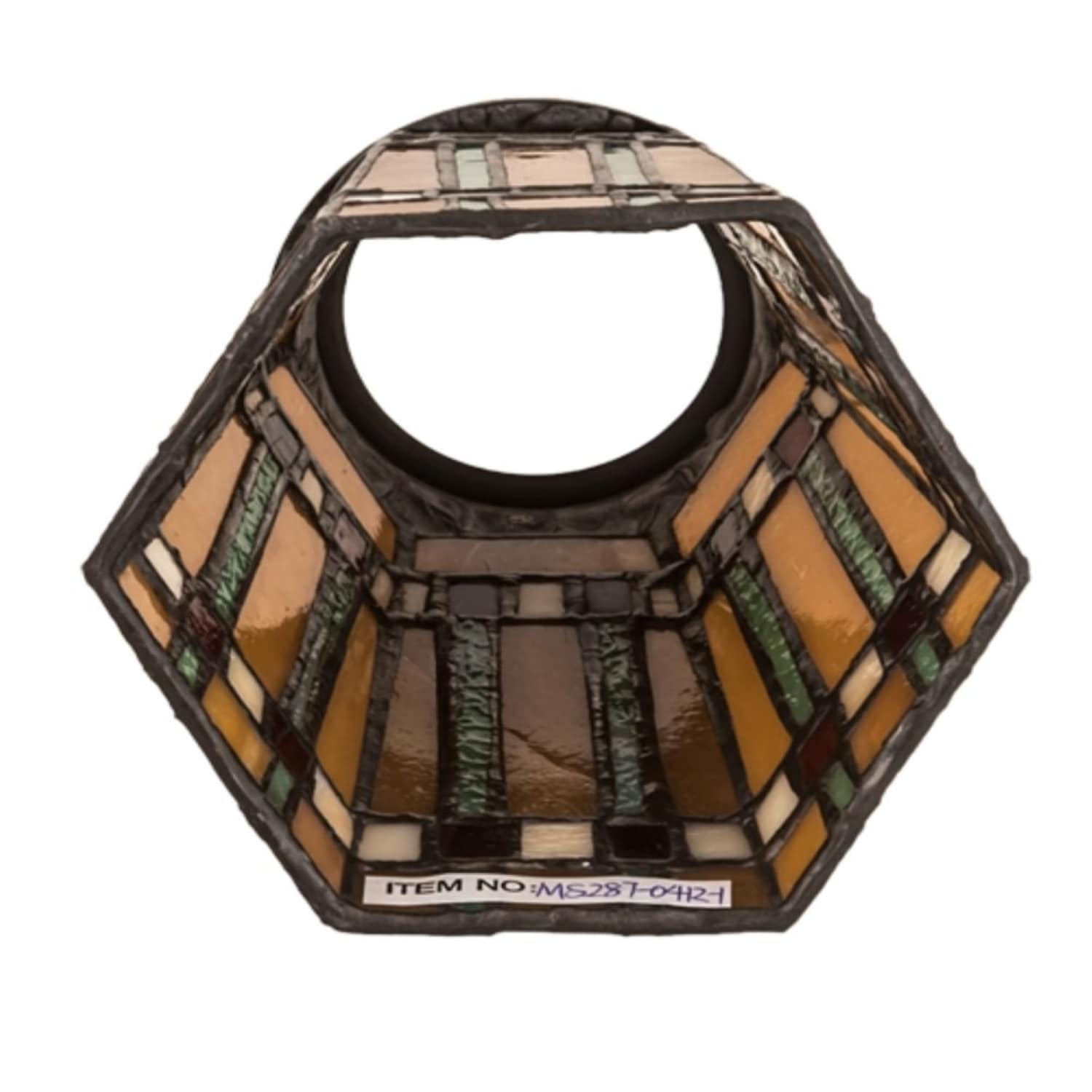 Meyda Tiffany Lighting 4.5-in x 4-in Bell Multi Color Stained Glass ...