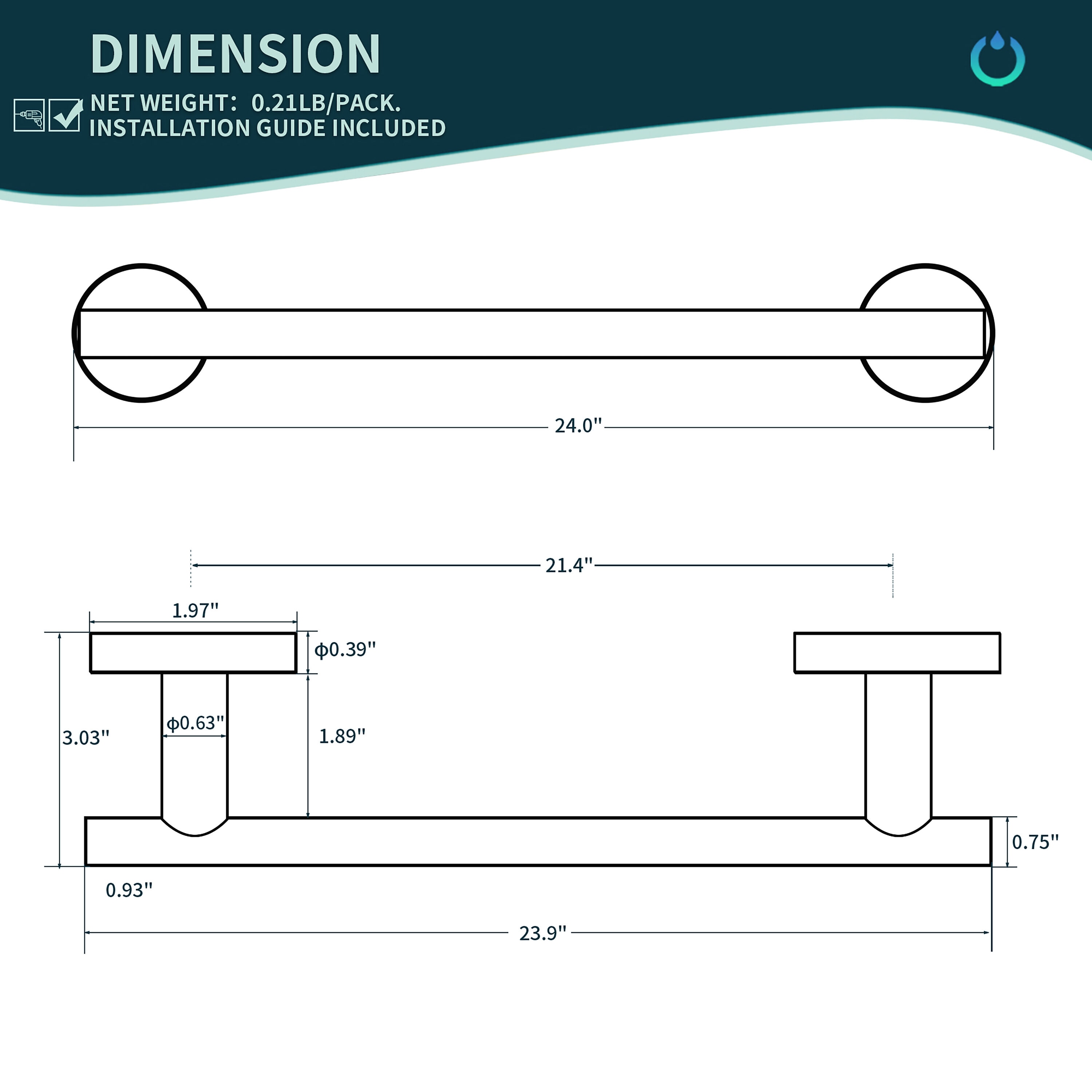 FORIOUS 6-Piece Brushed Nickel Decorative Bathroom Hardware Set with ...