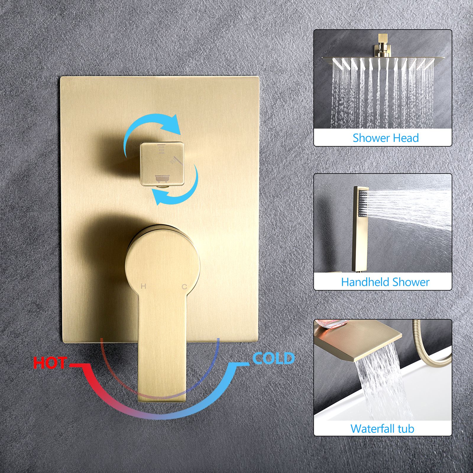 Tahanbath MT2-02HAP8ZU Showerhead-Bar-Panels - View #5
