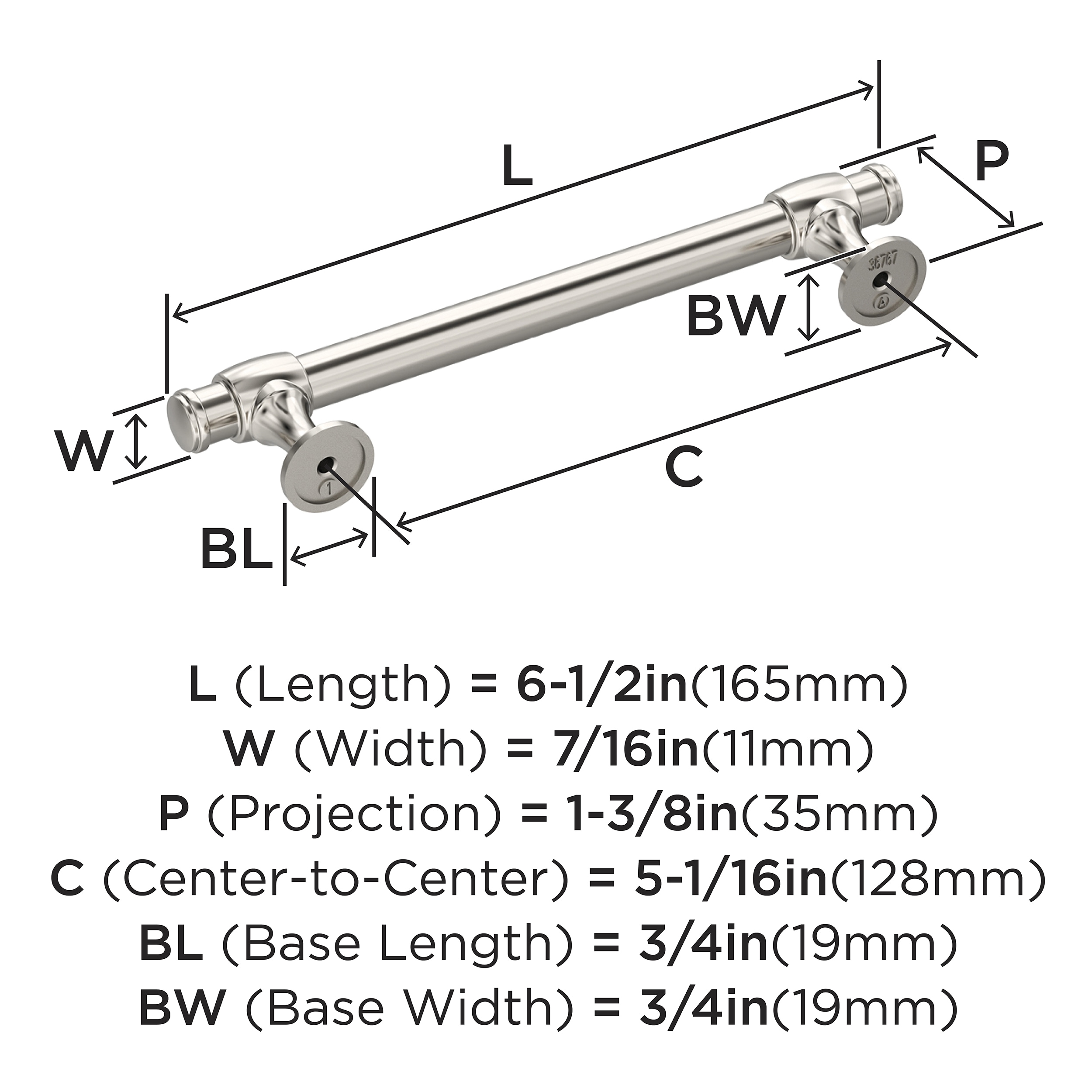 Amerock BP36767PN Cabinet-Pulls - View #3