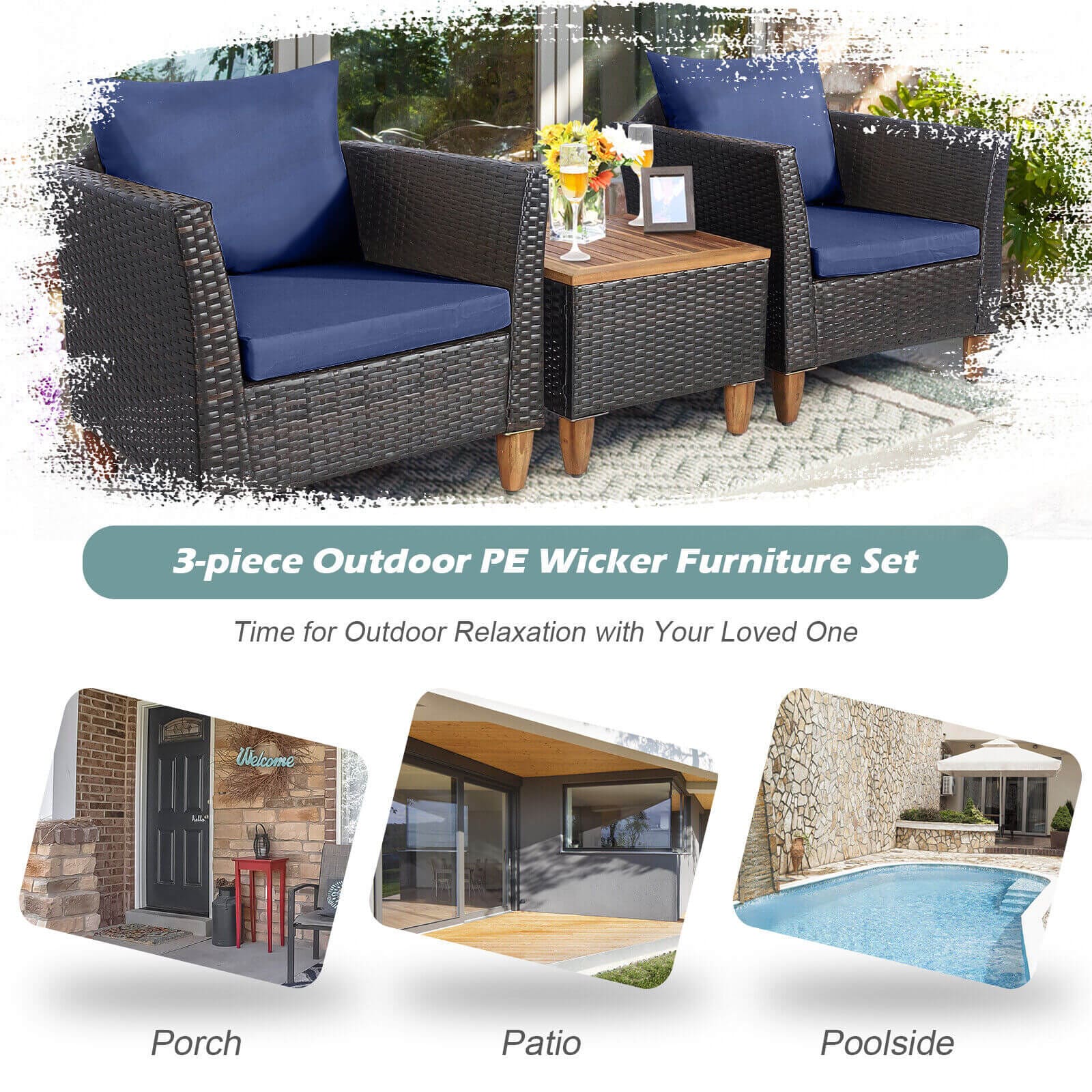 Forclover HBV-9383NY Patio-Conversation-Sets - View #3