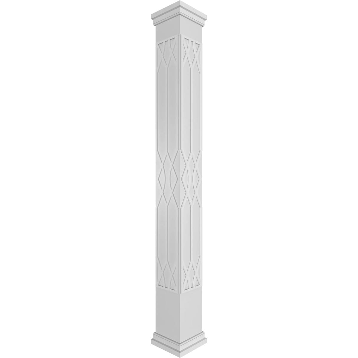 Ekena Millwork CC1010ENRIVPRPR Riviera Fretwork 10-Inches L x 10-Feet Unfinished PVC Column Wrap