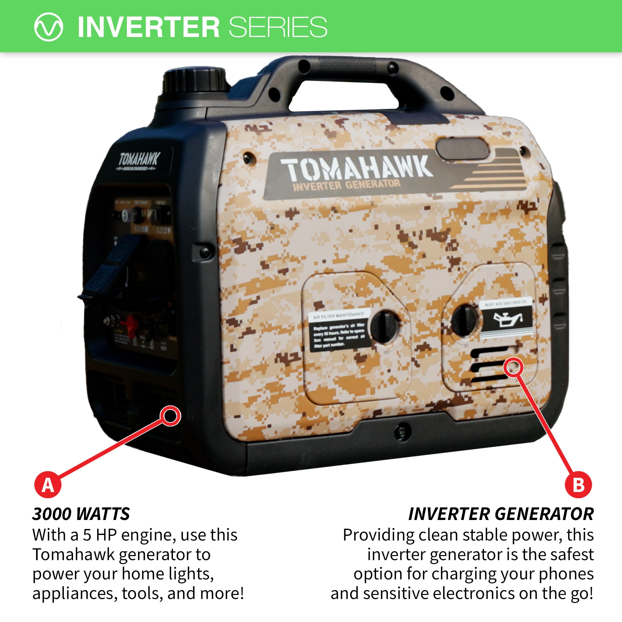 Tomahawk Power TG3000I-BRV Inverter-Generators - View #3