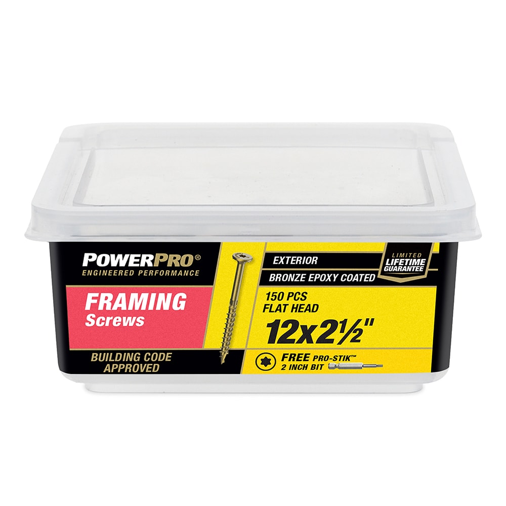 Power Pro Framing #12 x 2-1/2-in Epoxy Exterior Structural wood screws 150 -Per Box