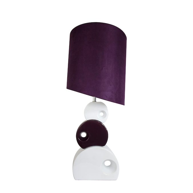 Purple Table Lamp With Fabric Shade, Elegant Designs Table Lamp