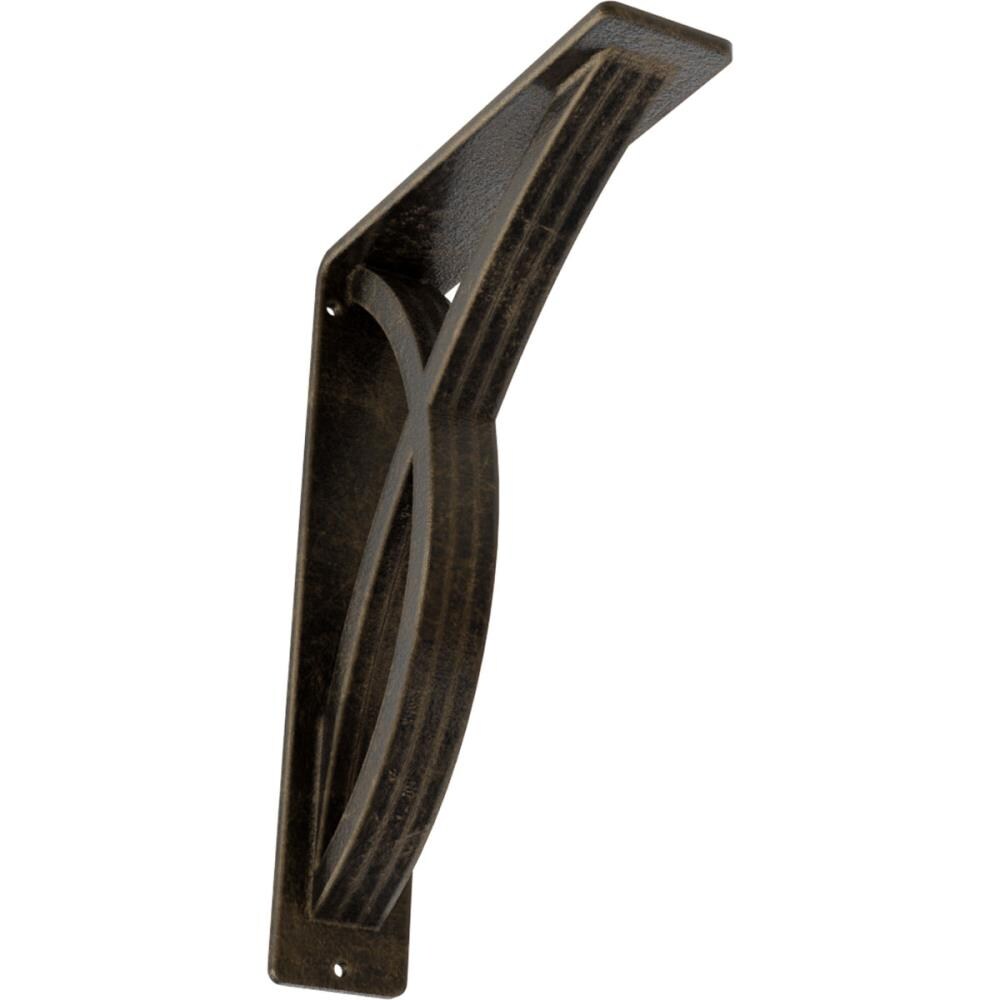 Ekena Millwork BKTM02X07X10TMIAPG Miller 7.5-in x 2-in x 10-in Antique gold Wrought iron Countertop support bracket