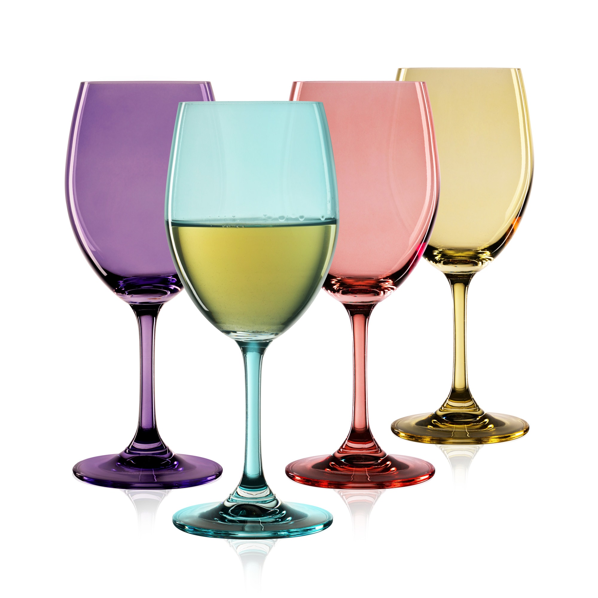 TRUE Color Stemmed Wine Glasses Set of 4