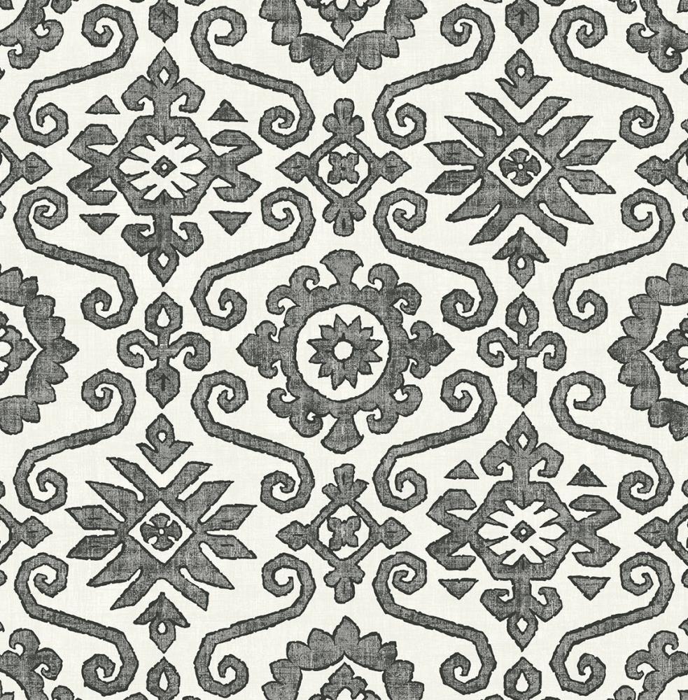 Stacy Garcia Home SG10800 Sojourn 30.75-Sq. Feet Charcoal and Linen Vinyl Geometric Self-adhesive Peel and Stick Wallpaper
