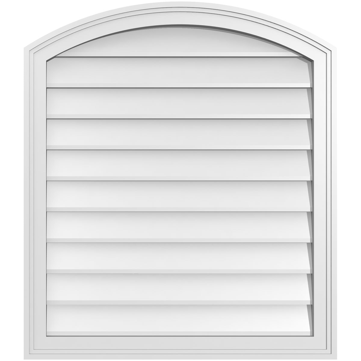 Ekena Millwork GVPAR28X3202SN 28-Inches x 32-Inches Off-white Round top PVC Gable Louver Vent