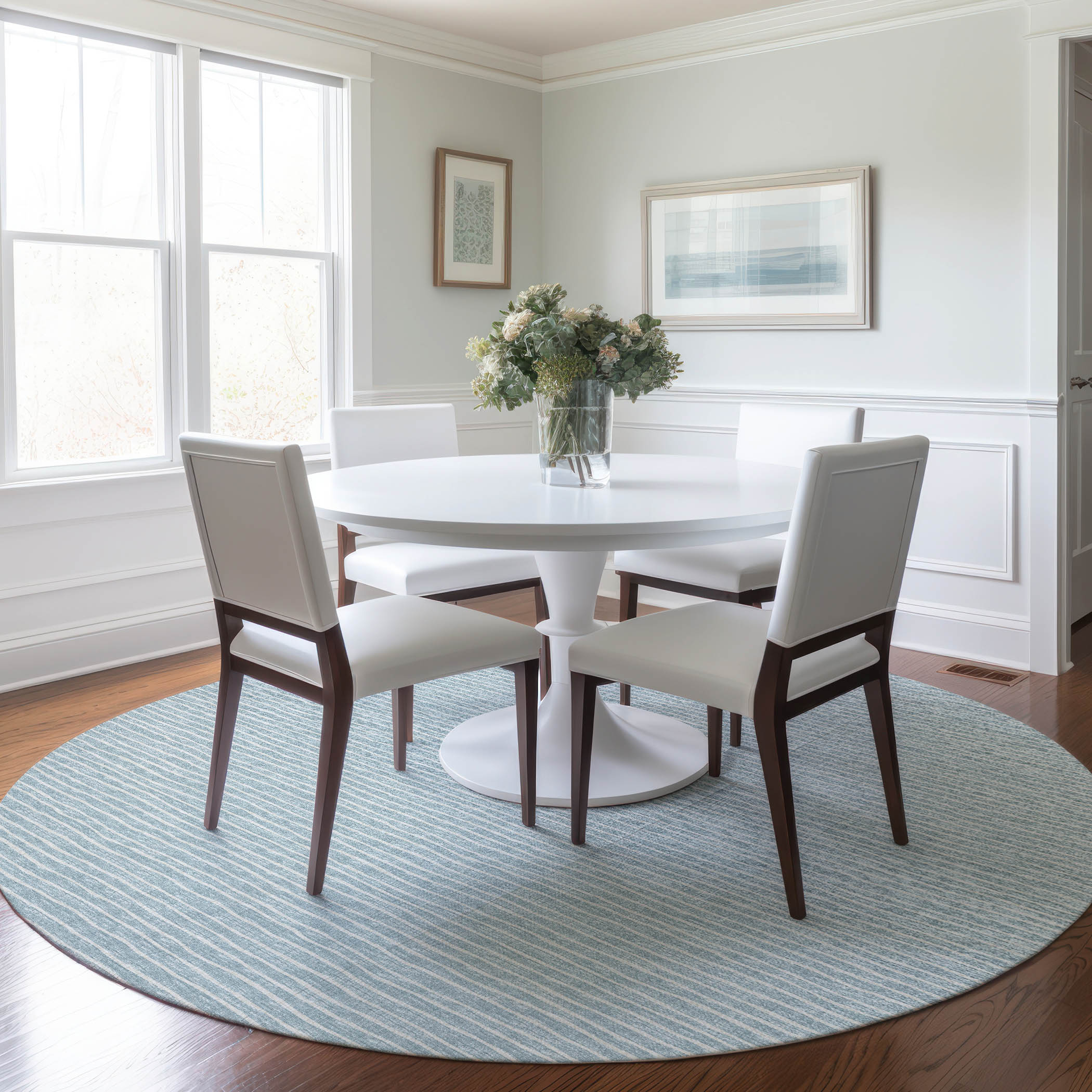 Addison Rugs AMF138SK8RO Mayfield AMF138SK 8 x 8 (ft) Loomed Polyester Sky Round Indoor Geometric Machine washable Area rug