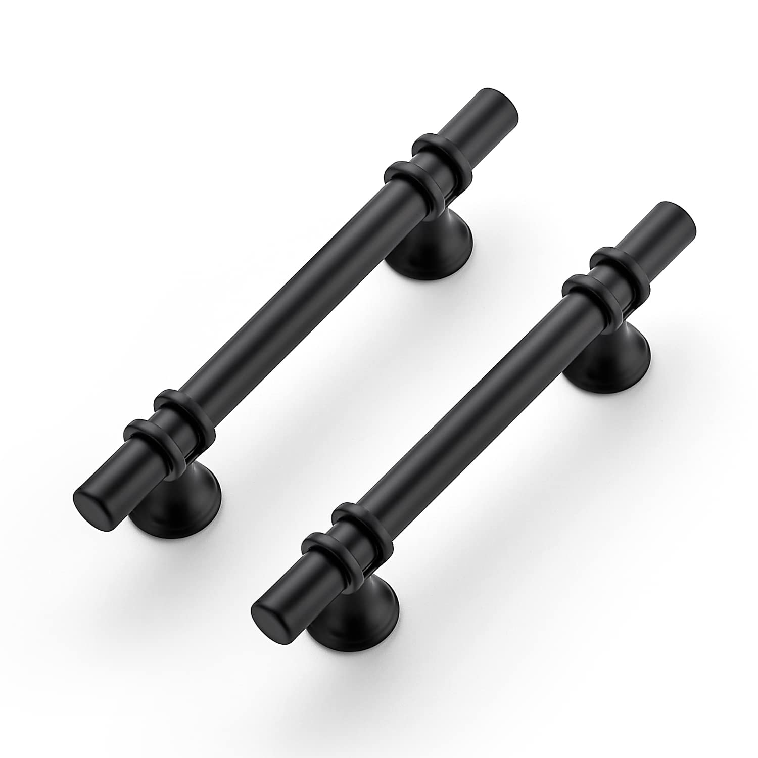 Lovav 6 Inch Length 3.75 Inch Hole Center 30 Pack Matte Black T Bar Cabinet Pulls Stainless Steel Zinc Alloy Multipack Sturdy Timeless Design