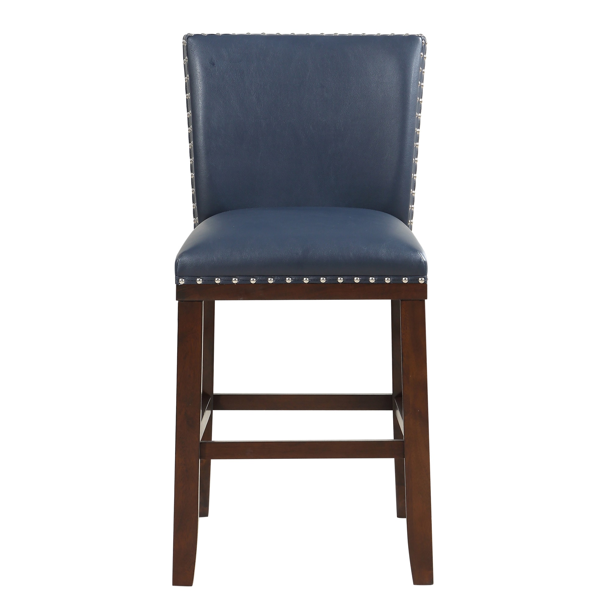 Steve Silver TF650CCNV Navy 24.0-in H Counter height Upholstered Wood Bar Stool 2 -Pack
