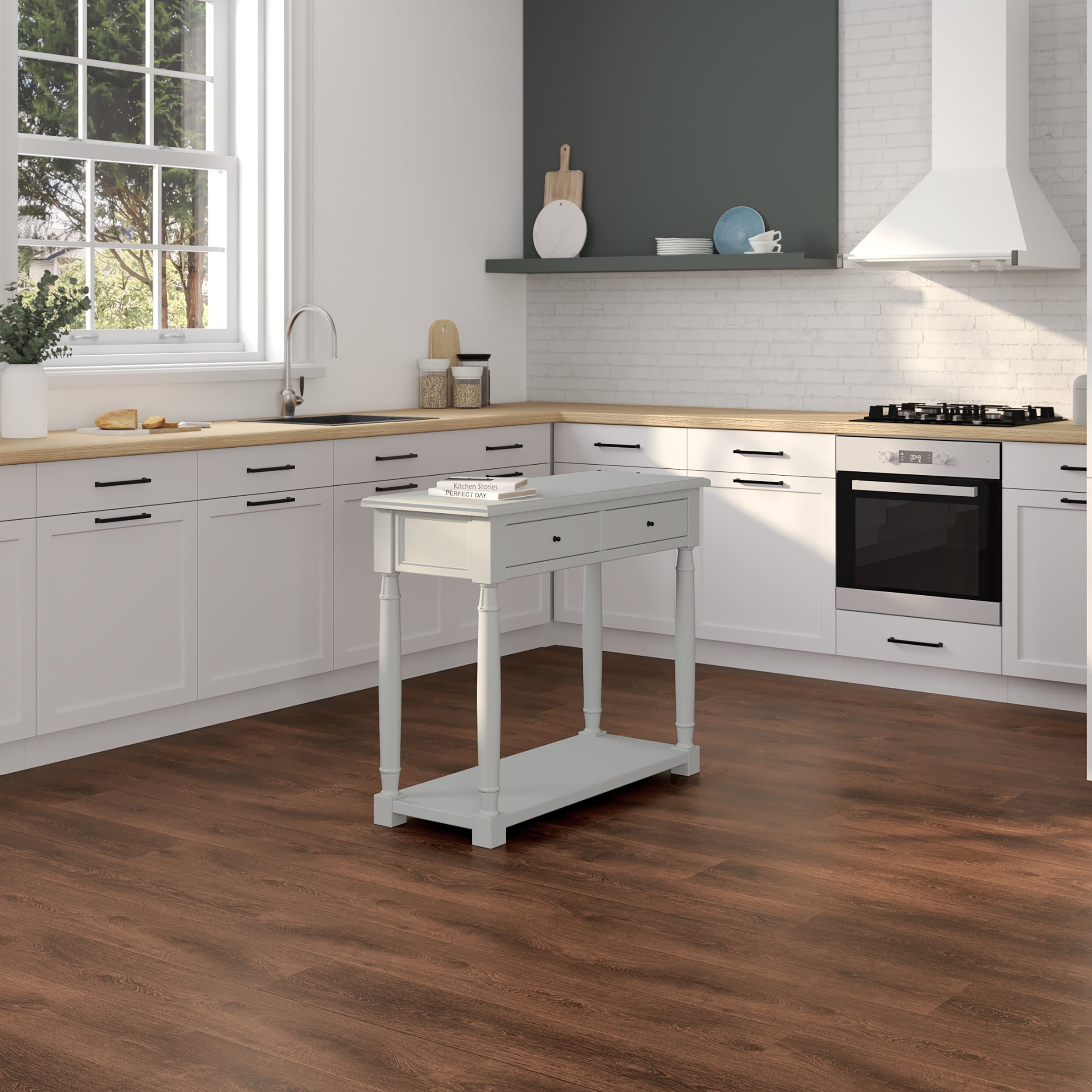 Style Selections Adeline Hickory 8-mm T x 8-in W x 48-in L Water