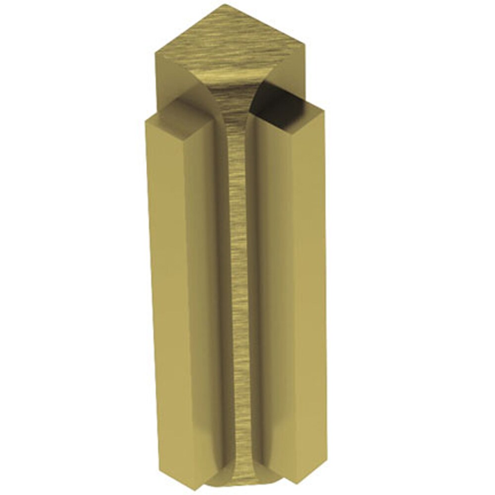 Schluter Systems I90RS100AMGB39 Rondec-Step 0.375-in W x 1.875-in L Brushed brass anodized aluminum Aluminum Inside corner Tile Edge Trim