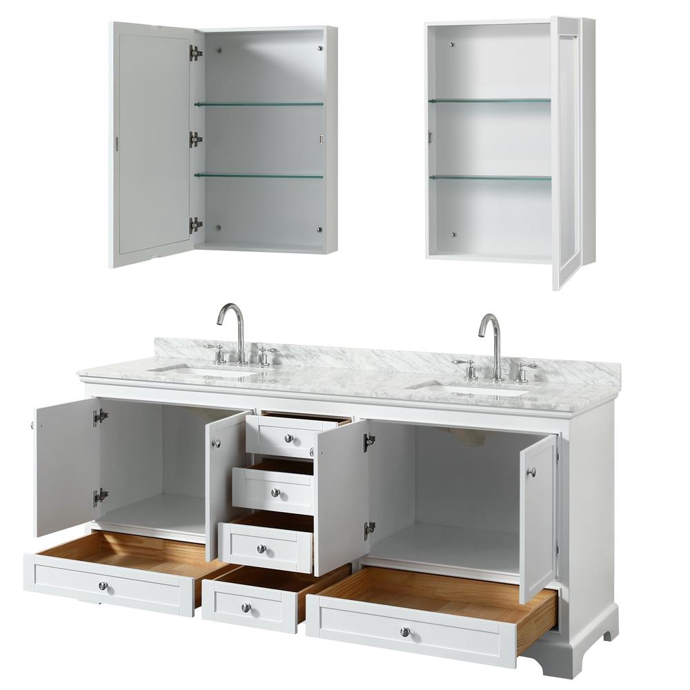 Wyndham Collection WCS202080DWHCMUNSMED Bath-Vanity-Combo - View #2