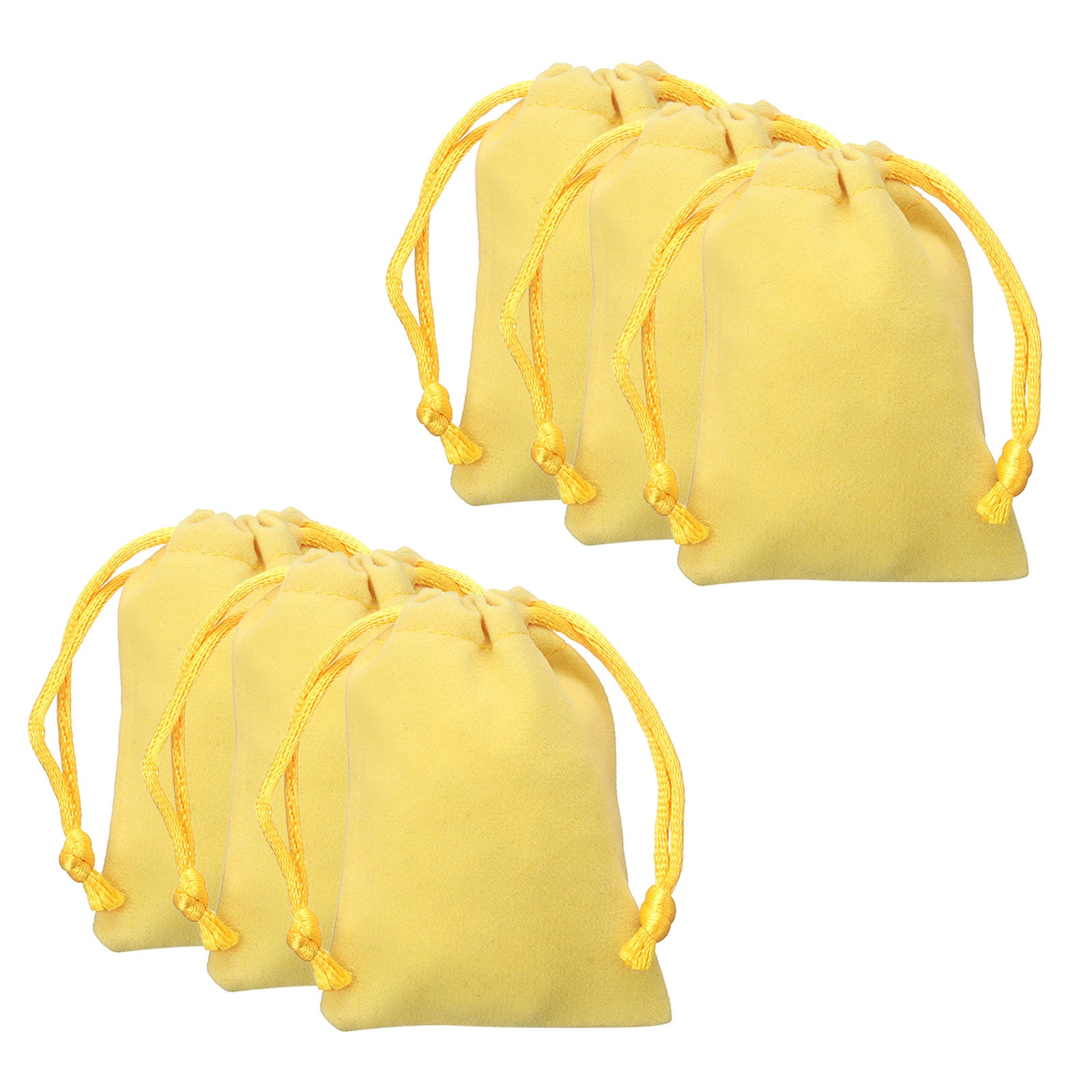 Harfington 20pcs Velvet Gift Bags 2 Inch x 2.8 Inch Drawstring Jewelry Pouches Reusable Gift Packaging Storage Bags with Drawstring for Jewelry Bracelet Headphone Bead Gift Candy Yellow
