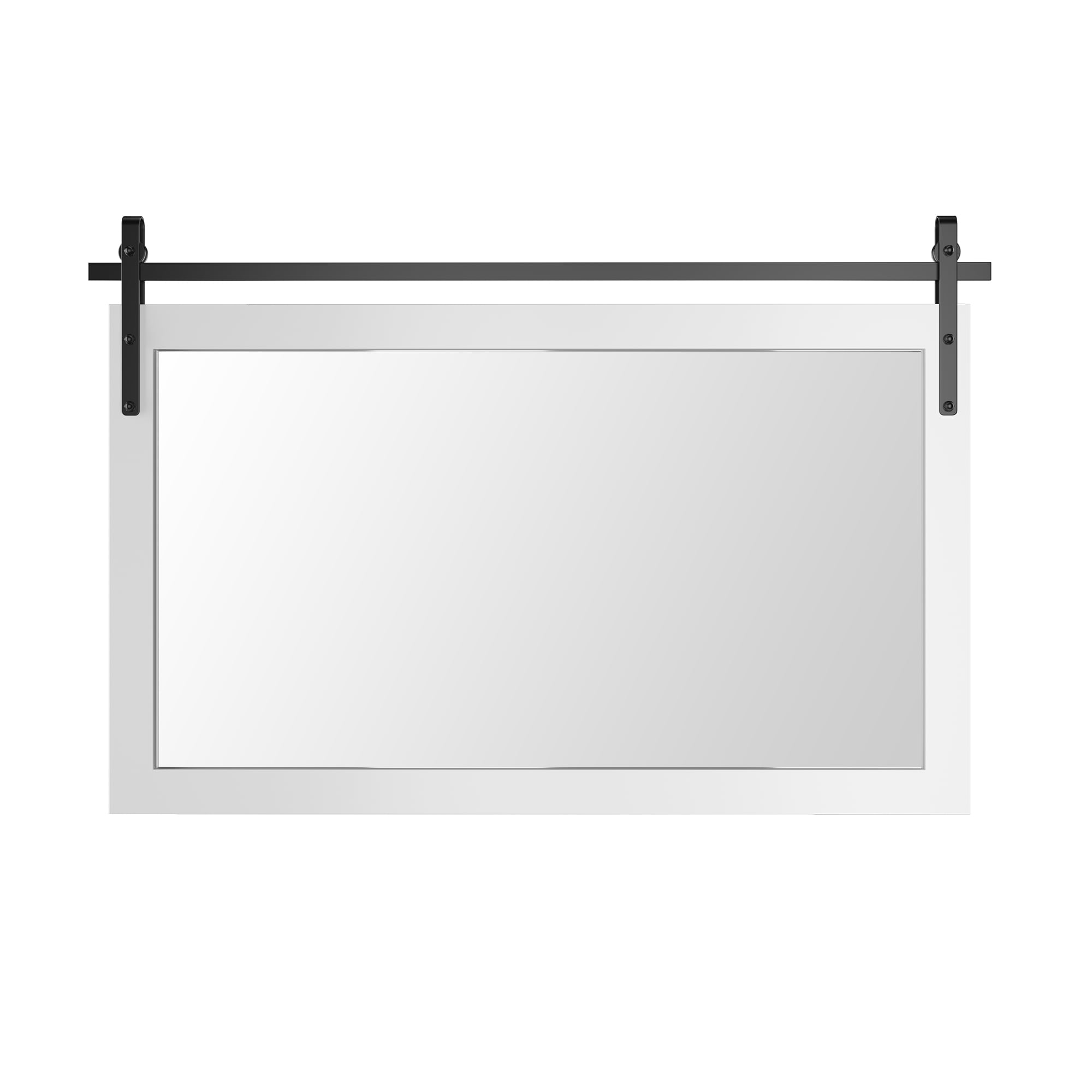 FurniFusion L-GCMJ2640W 40-Inches W x 26-Inches H Rectangle White Framed Wall Mirror