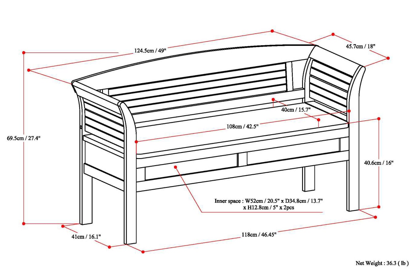 Simpli Home AXCARL13-WH bench - View #8