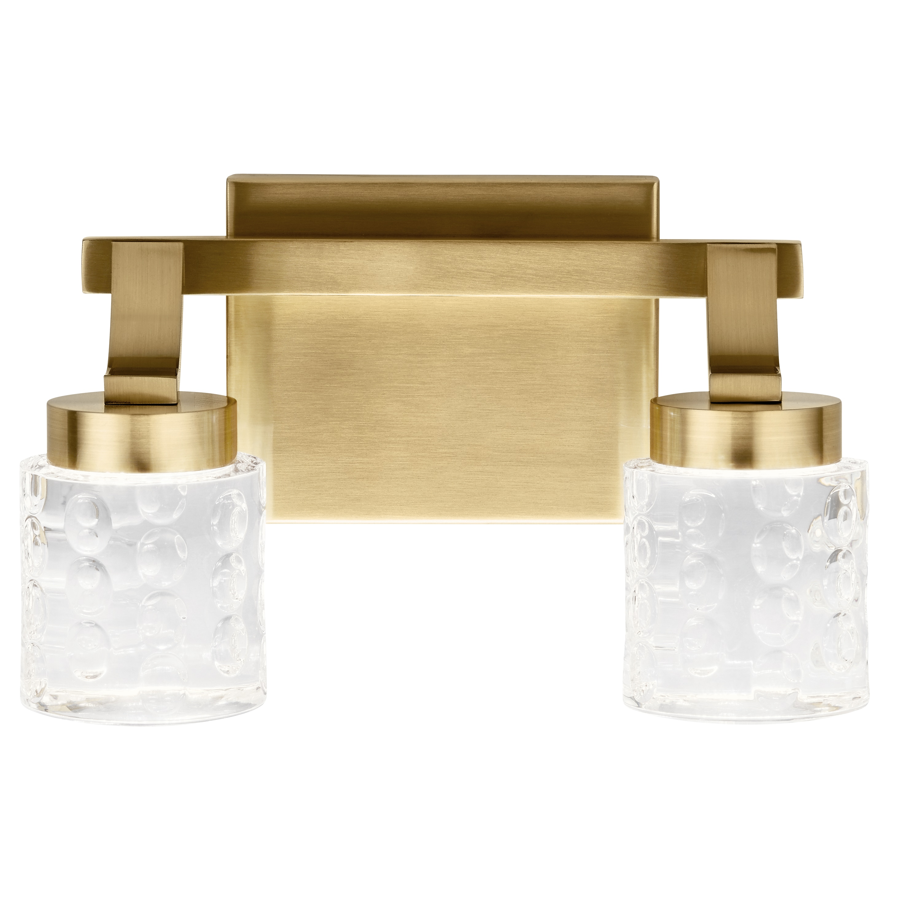 Champagne Gold Cylinder LED Vanity Light with Clear Acrylic Shade