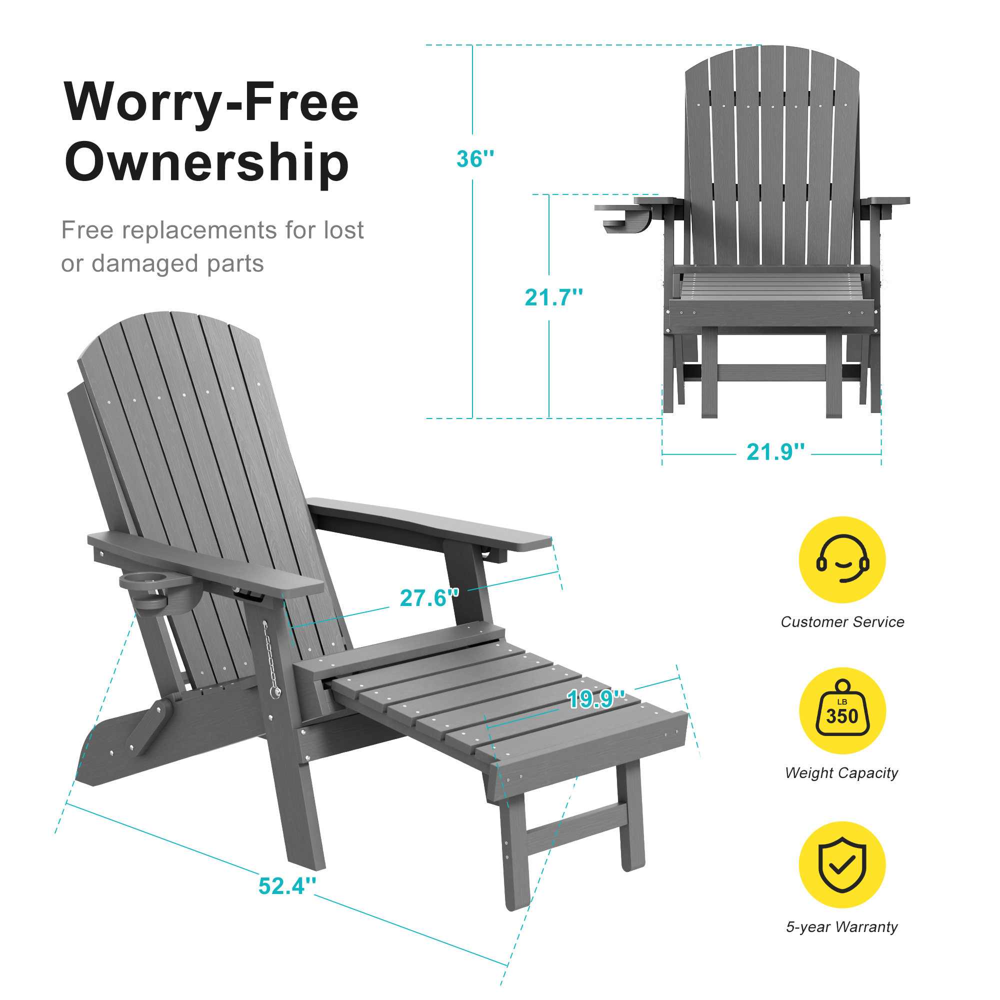 Livewood L-S-AR-33GY-2 Patio-Chairs - View #3