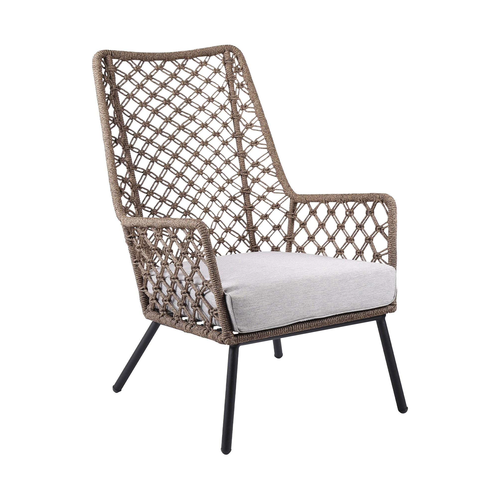 Armen Living LCMPCHTRU Marco Painted Metal Frame Chaise lounge Chair with Gray
