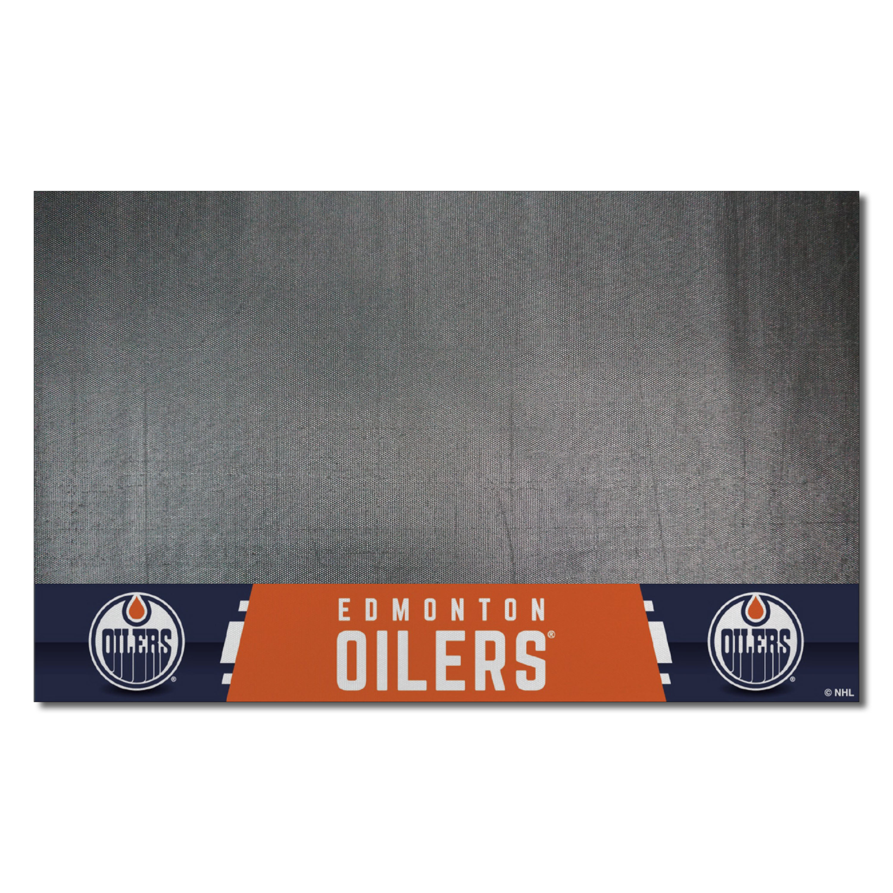 FANMATS 14235 Edmonton Oilers Grill Mat Black Vinyl Rectangular Grill Mat