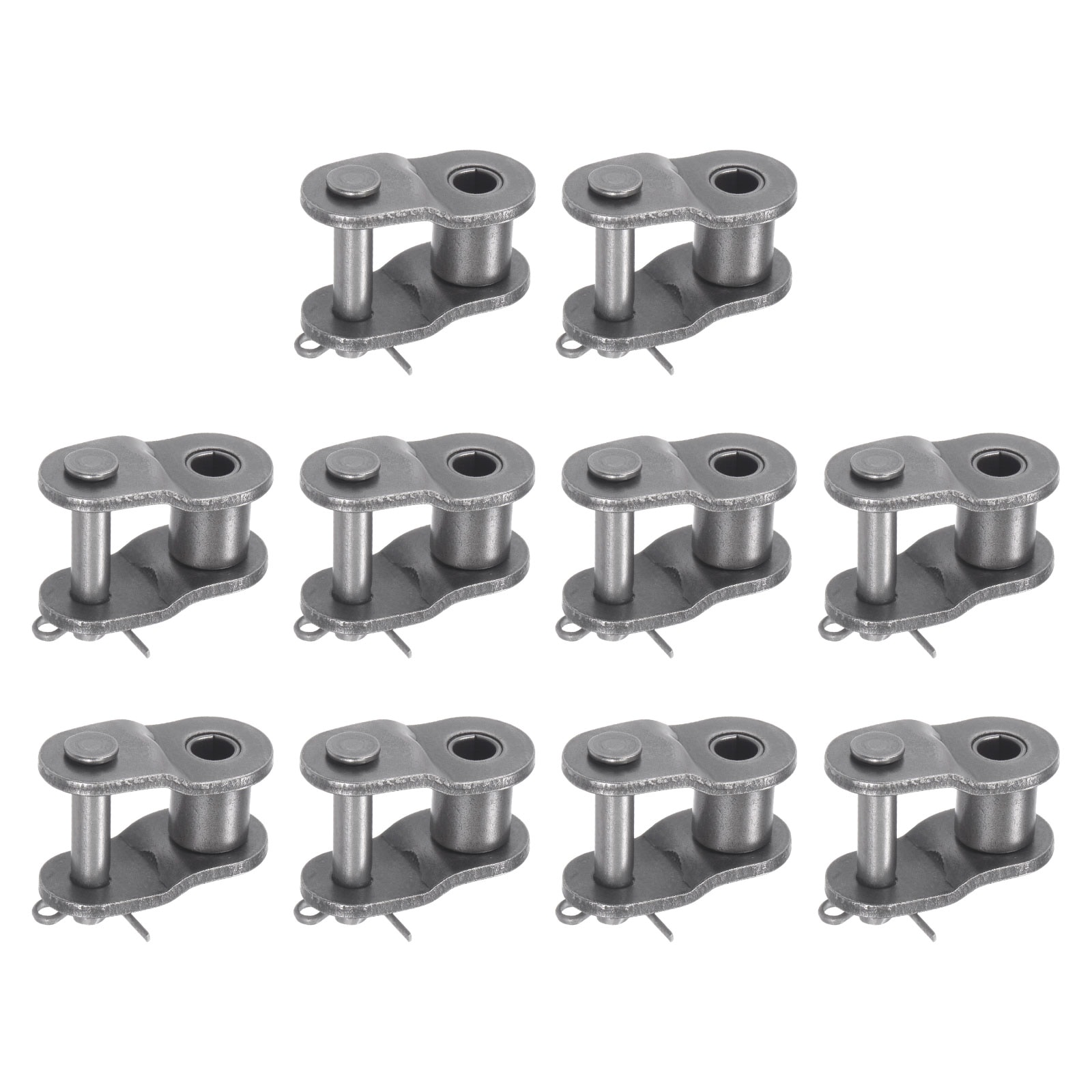 Unique Bargains 10pcs Chain Offset Half Link Roller 3/4 Inch Pitch Carbon Steel Standard Chain End Connector Split Links for 12A Chain #S26042400UX5594