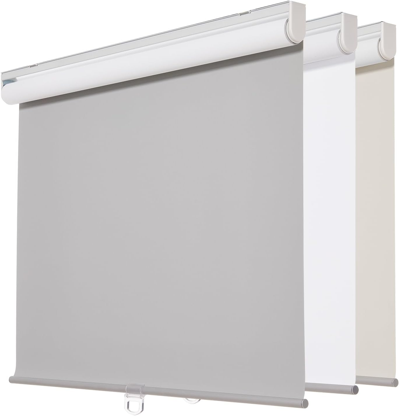 Persilux B08DHWT4JM Cordless Window Blinds Blackout Roller Shades UV Protection Energy Saving Thermal Insulated Window Shades for Home and Office Easy to Install 39 W x 72 H Light Grey