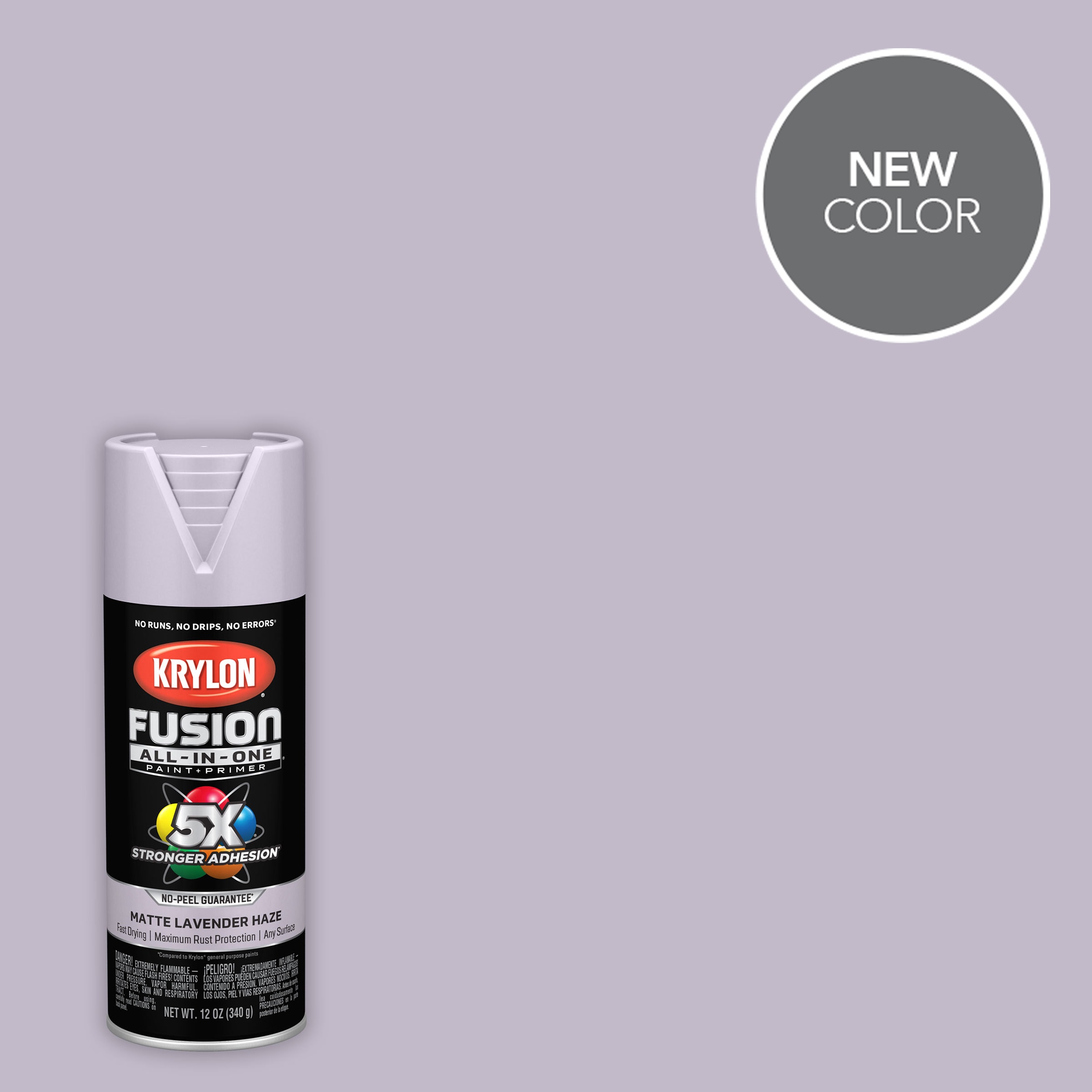Krylon K02944007 Fusion All-In-One Matte Lavender Haze Spray paint and primer in one ( NET WT. 12-oz )