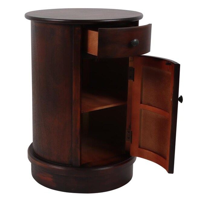 Decor Therapy Vintage Cherry Wood, Decor Therapy Side Table Satin Black