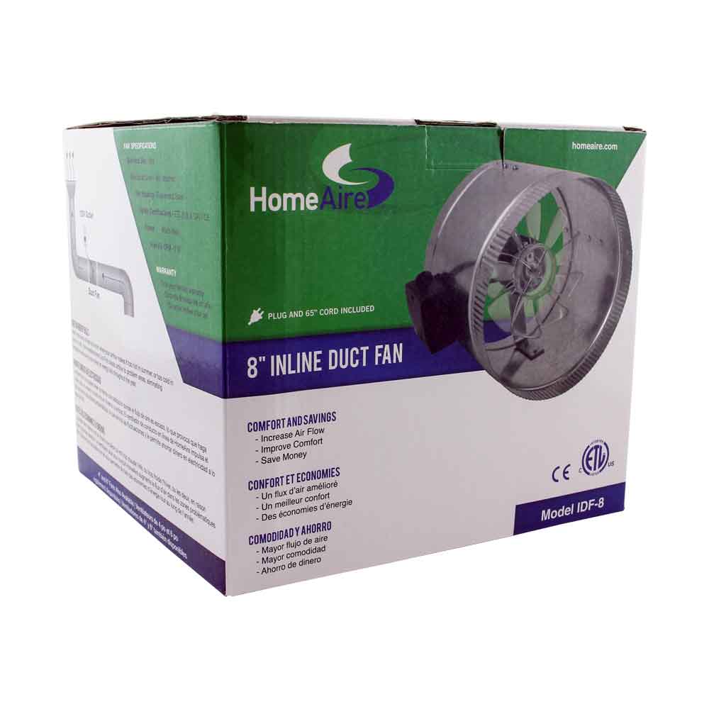 HomeAire 6-in dia Galvanized Steel Axial Inline Duct Fan at