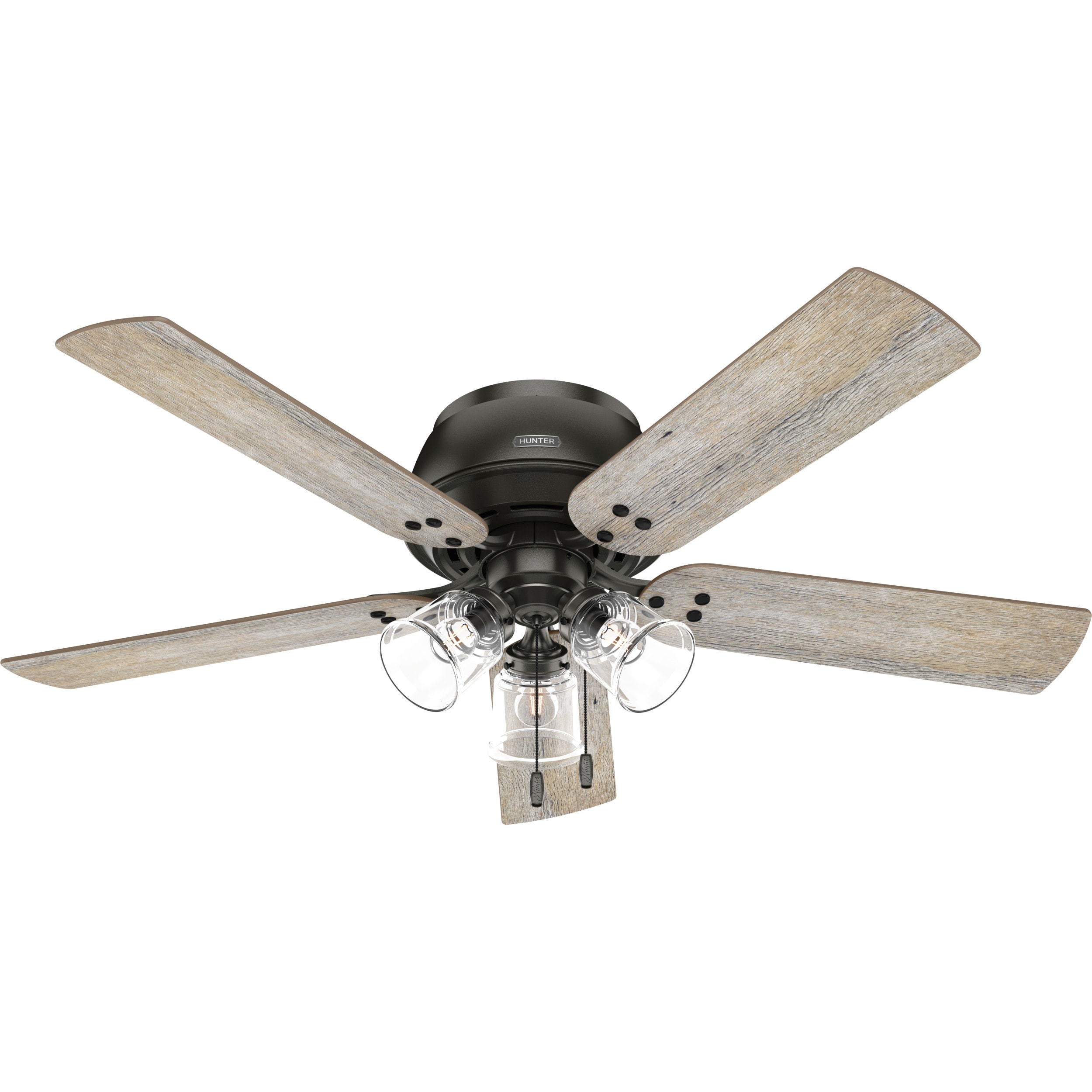 Hunter 52379 Shady Grove 52-in Noble Bronze with Barnwood Blades Ceiling Fan With Light ( 5 -Blade )