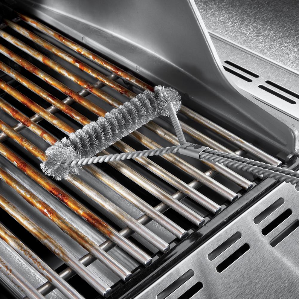 Weber Plastic 21.8-in Brush Brushes Grill & department Grill the at in Blocks Cleaning