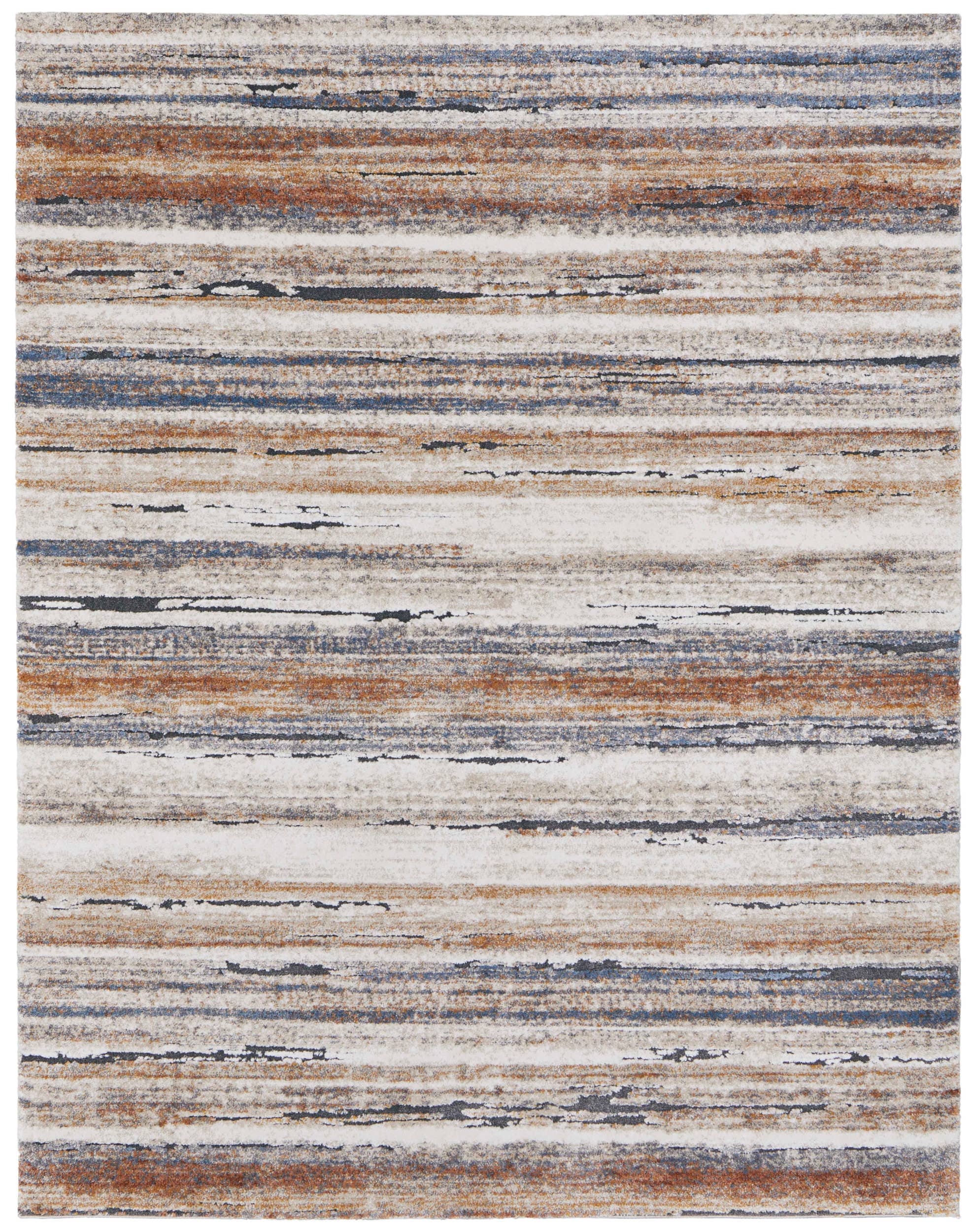 Room Envy GILR39MQIVYMLTF00 8 x 10 (ft) Loomed Ivory/Orange/Gray Rectangular Indoor Stripe Pet Friendly Area rug