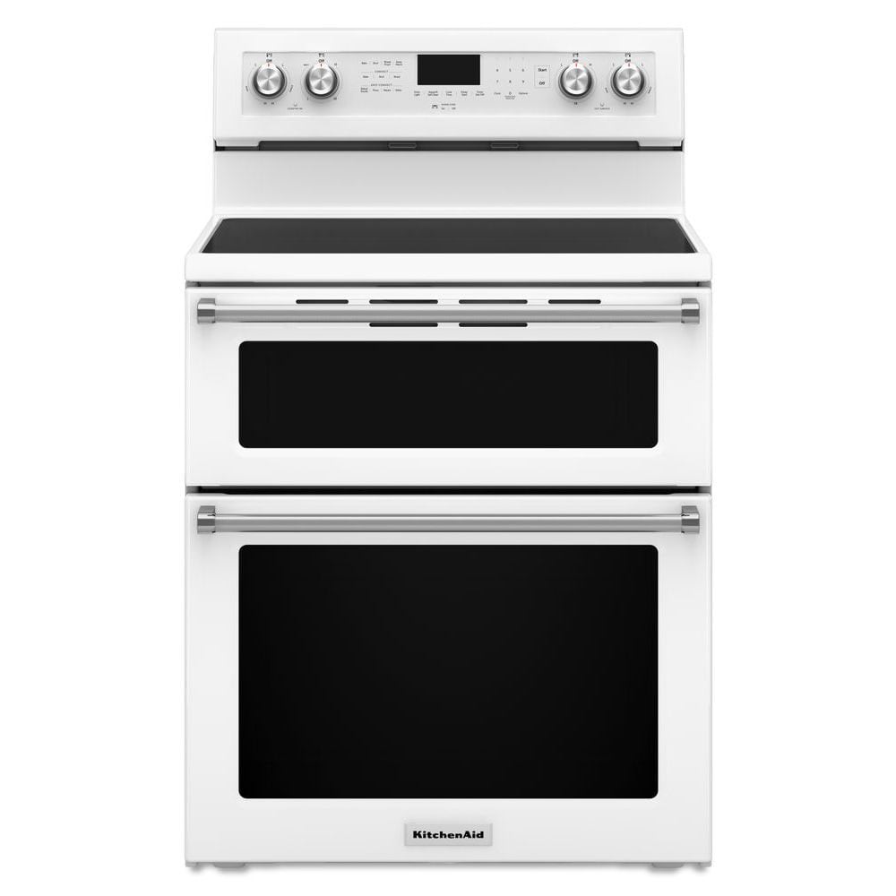 Double Electric Burner Cooktop with Adjustable Temperature, White