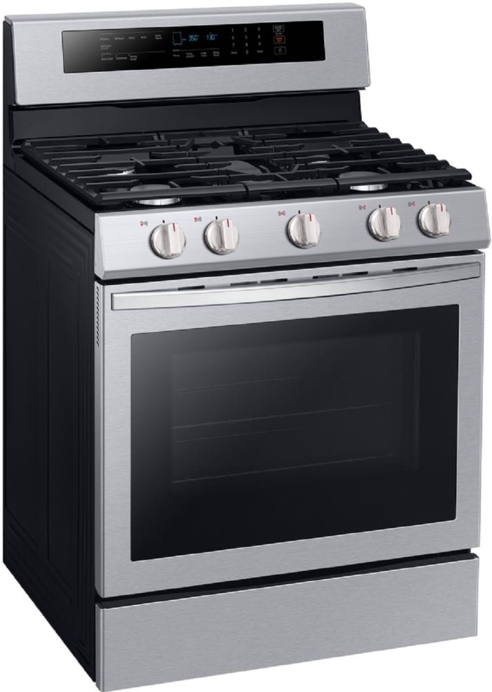 Samsung 30-in 5 Burners 5.8-cu ft Self-cleaning Convection Oven 