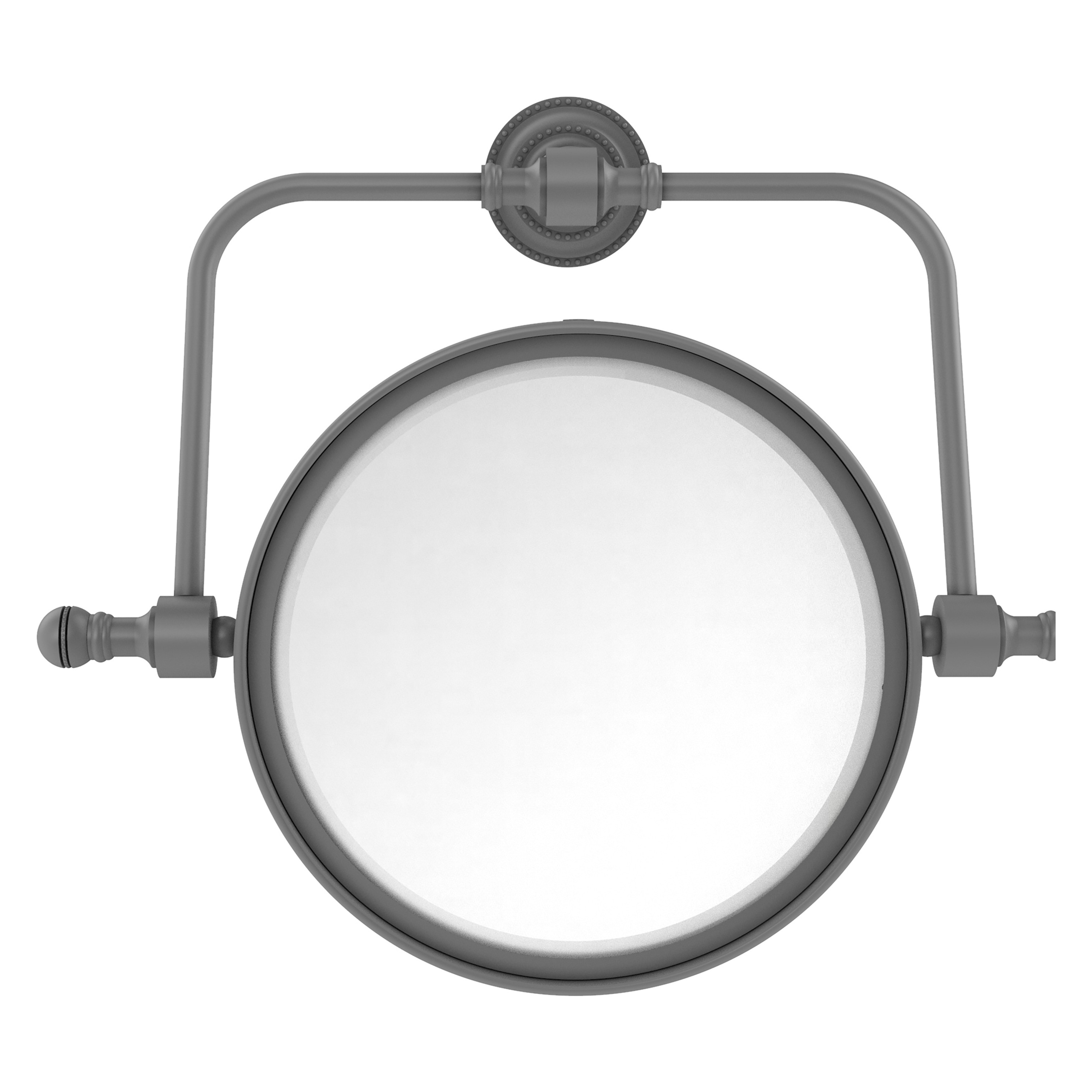 Allied Brass RDM-4/3X-GYM Retro Dot 7-in x 8-in Matte Bronze Double-sided 3X Magnifying Wall-mounted Vanity Mirror