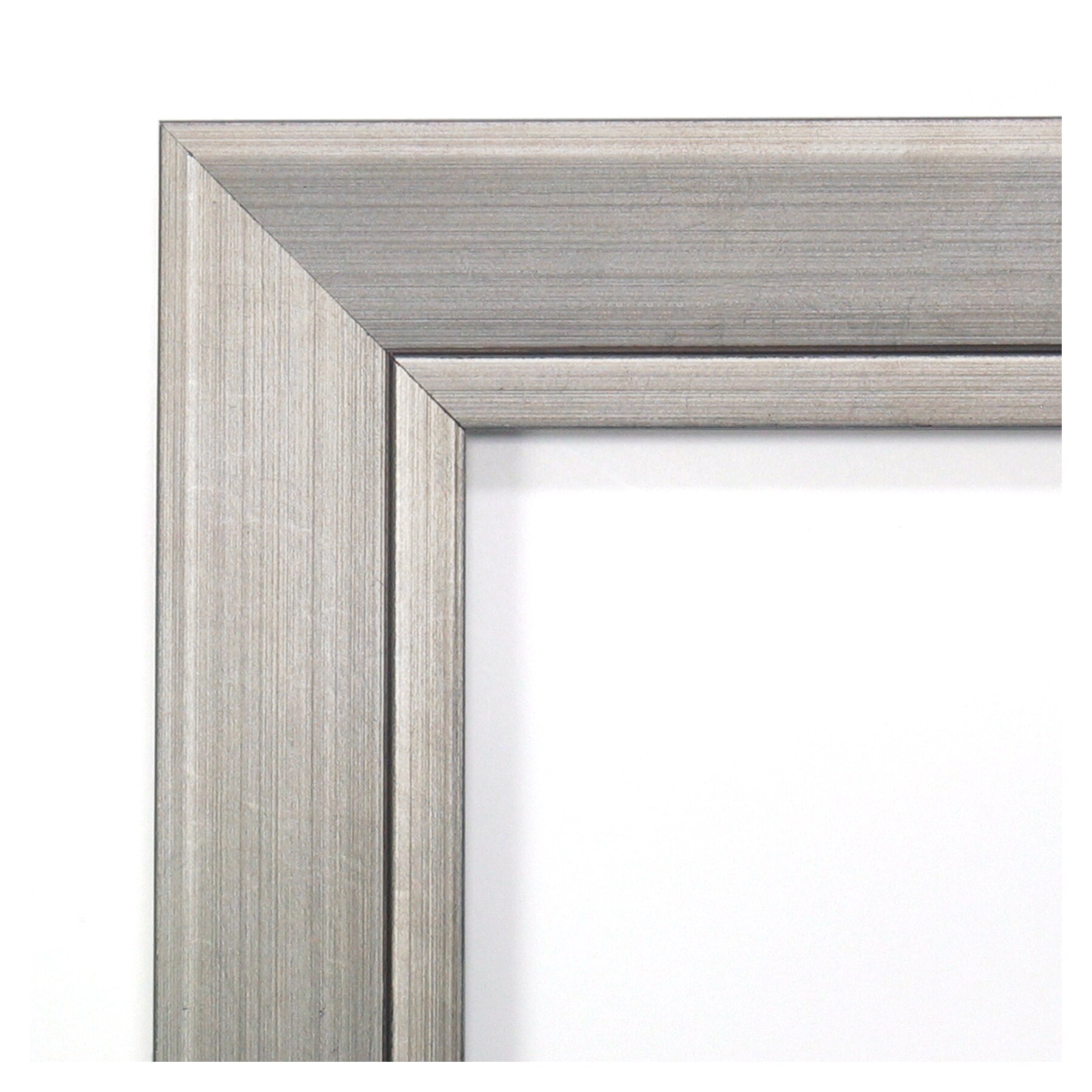 28" x 34" Silver Wood Rectangular Wall Mirror
