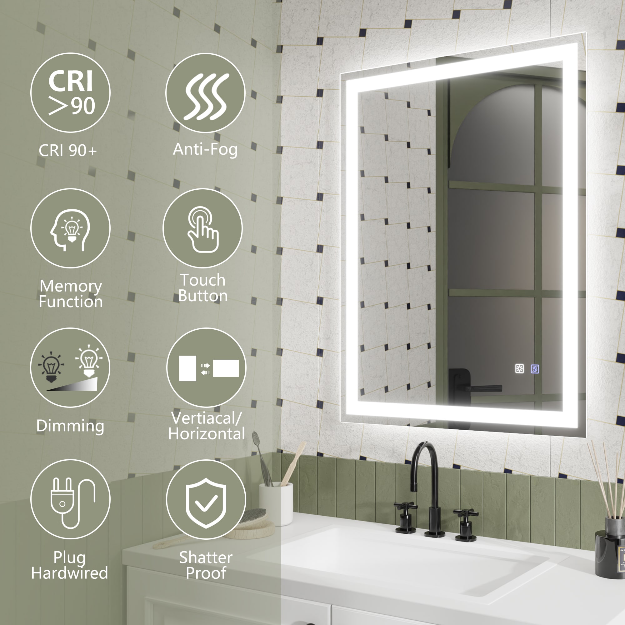 ExBrite JQBM2436FBVC Framed-Bath-Mirrors - View #6