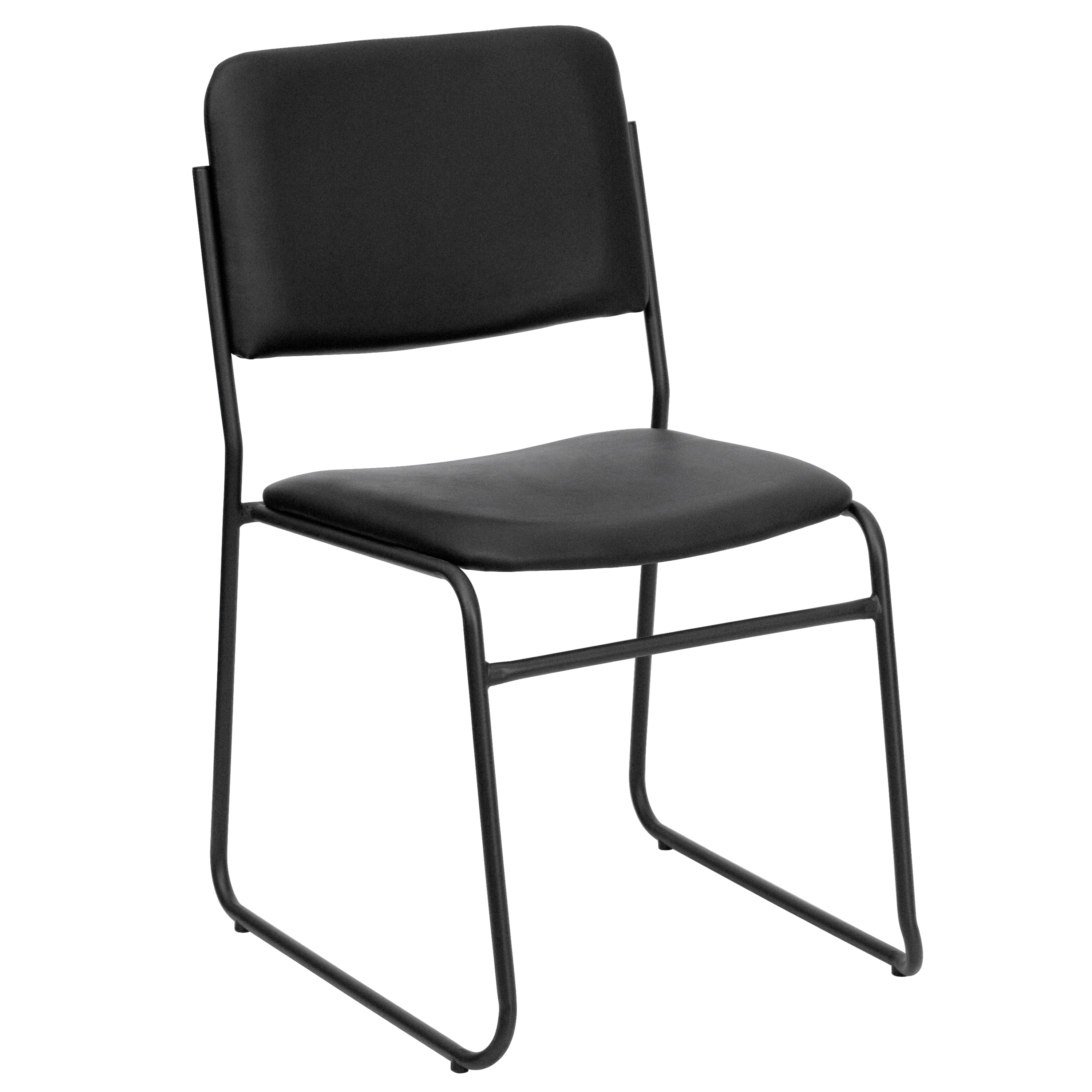 Flash Furniture 847254007740 Modern Black Vinyl/Black Frame Vinyl Accent Chair