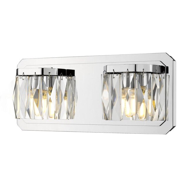 Golden Lighting Krysta 3-Light Chrome Glam Vanity Light Golden Lighting Krysta 3-Light Chrome Glam Vanity Light