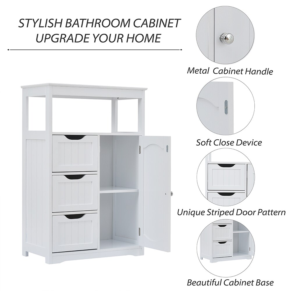 ModernLuxe 12-in W x 34-in H Wood Composite White Wall-mount Utility ...